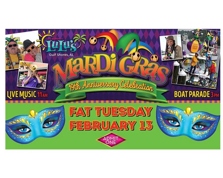 Fat Tuesday Anniversary Party at LuLu's Edible Lower Alabama